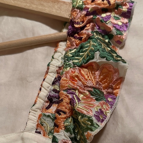 Anthropologie Tiny Marin Floral Ruffle Strap Blouse - Cream and Multicolor - Picture 8 of 11